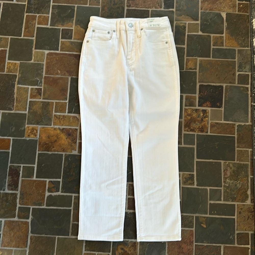NWT J. Crew Curvy Vintage Slim Straight White jeans